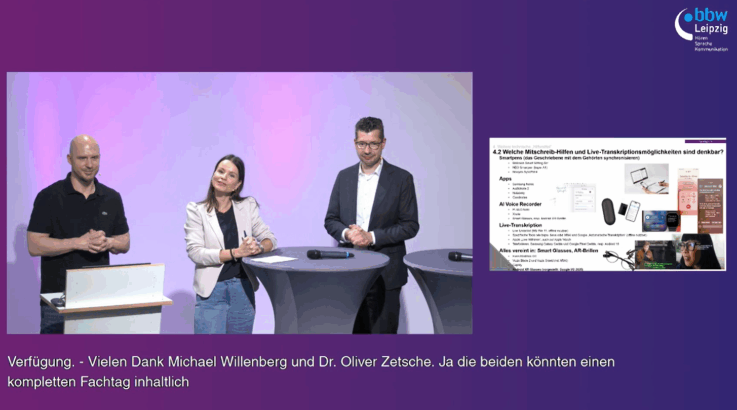 Dr. Oliver Zetsche, Katharina Kubitz und Michael Willenberg im Livestream des AVWS-Fachtag 2025